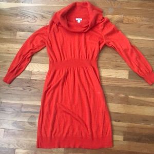 Orange sweater dress